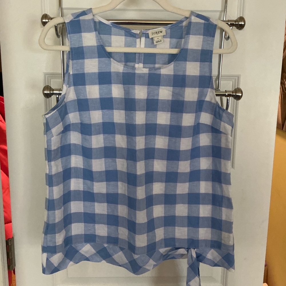 J. Crew Blue Gingham Women's Top
